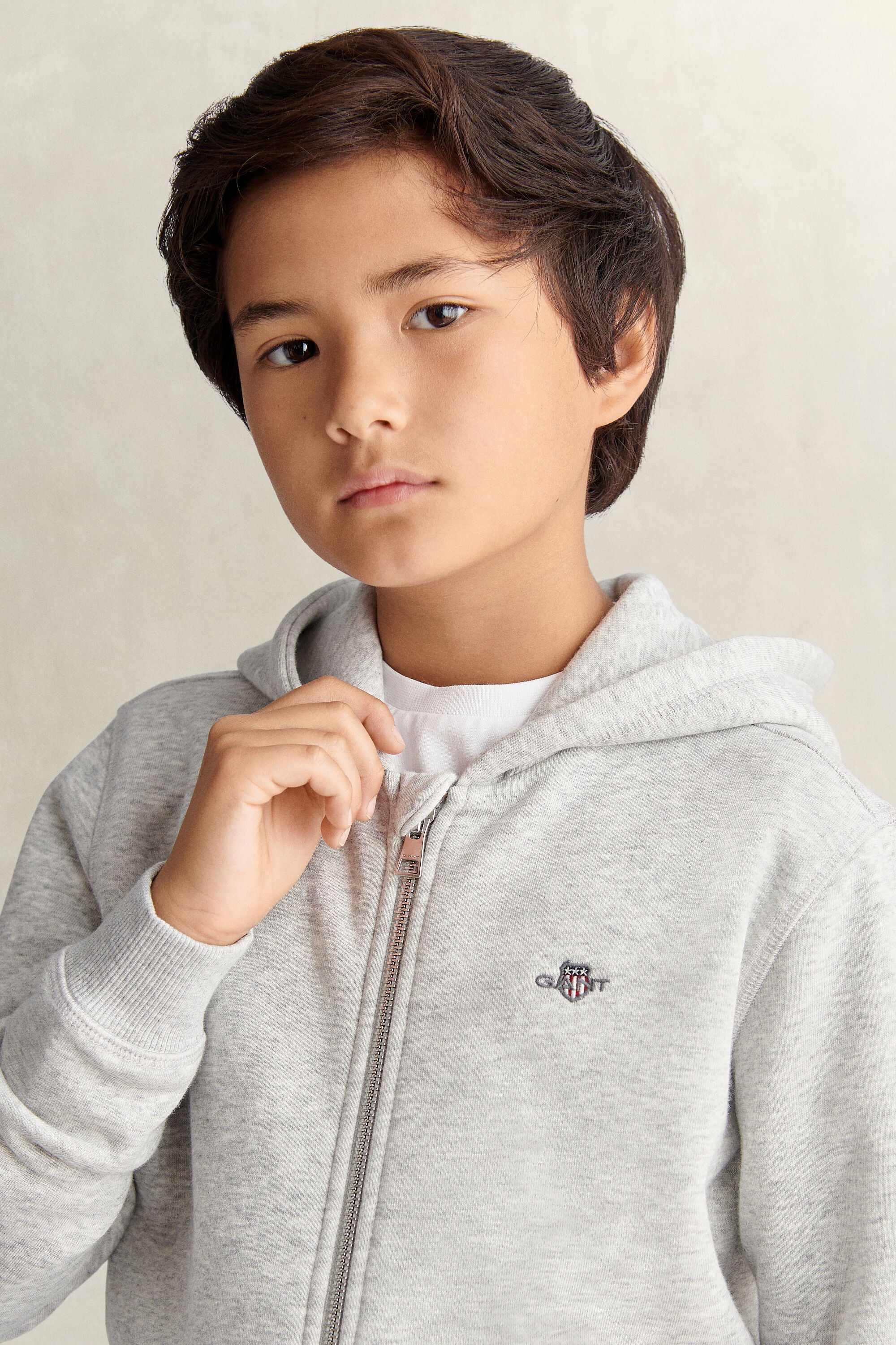 Teen Boys Zip Hoodie — GREY MELANGE