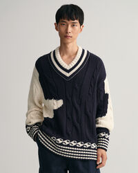 Intarsia V-Neck Sweater