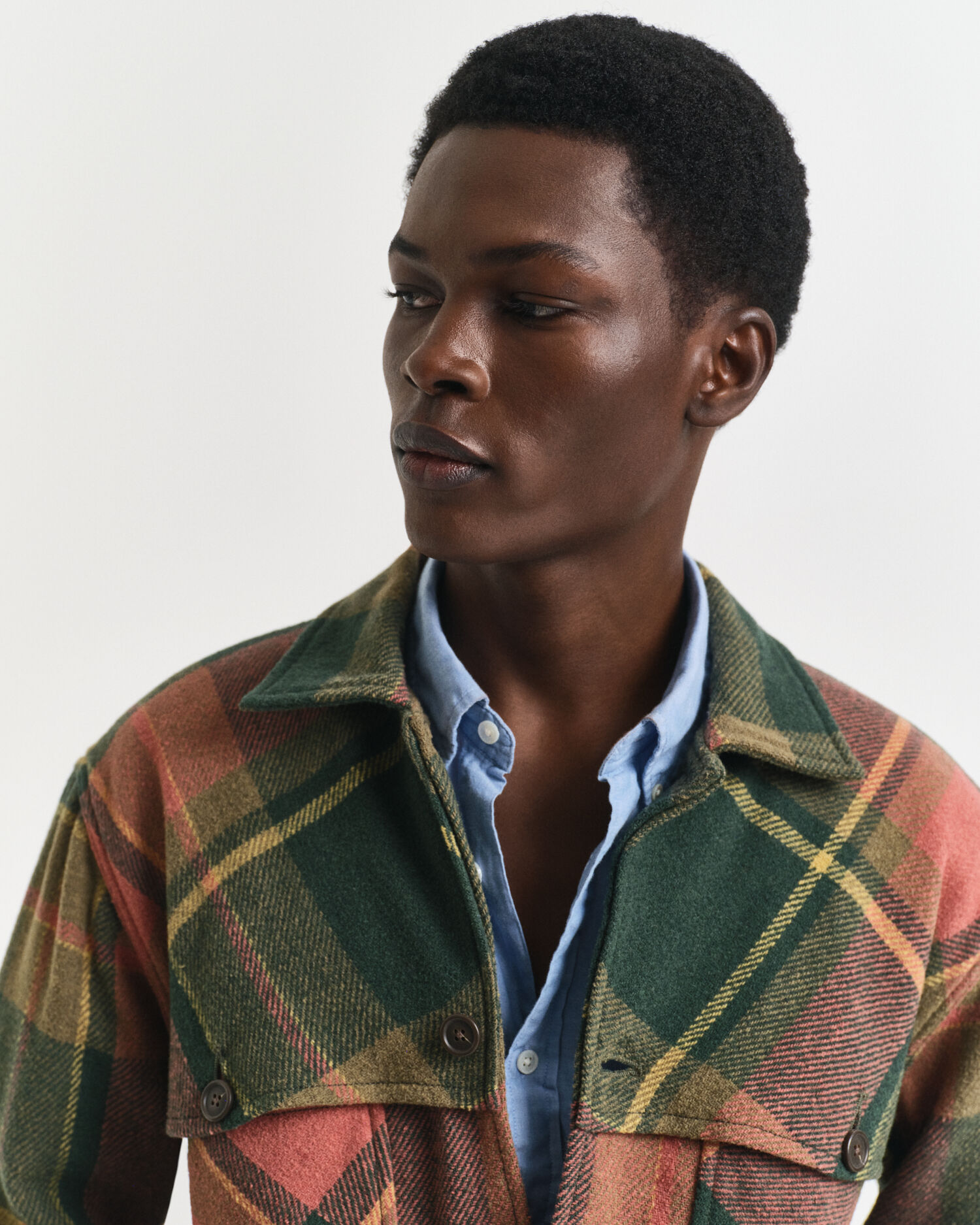 Relaxed Fit Checked Heavy Wool Shirt