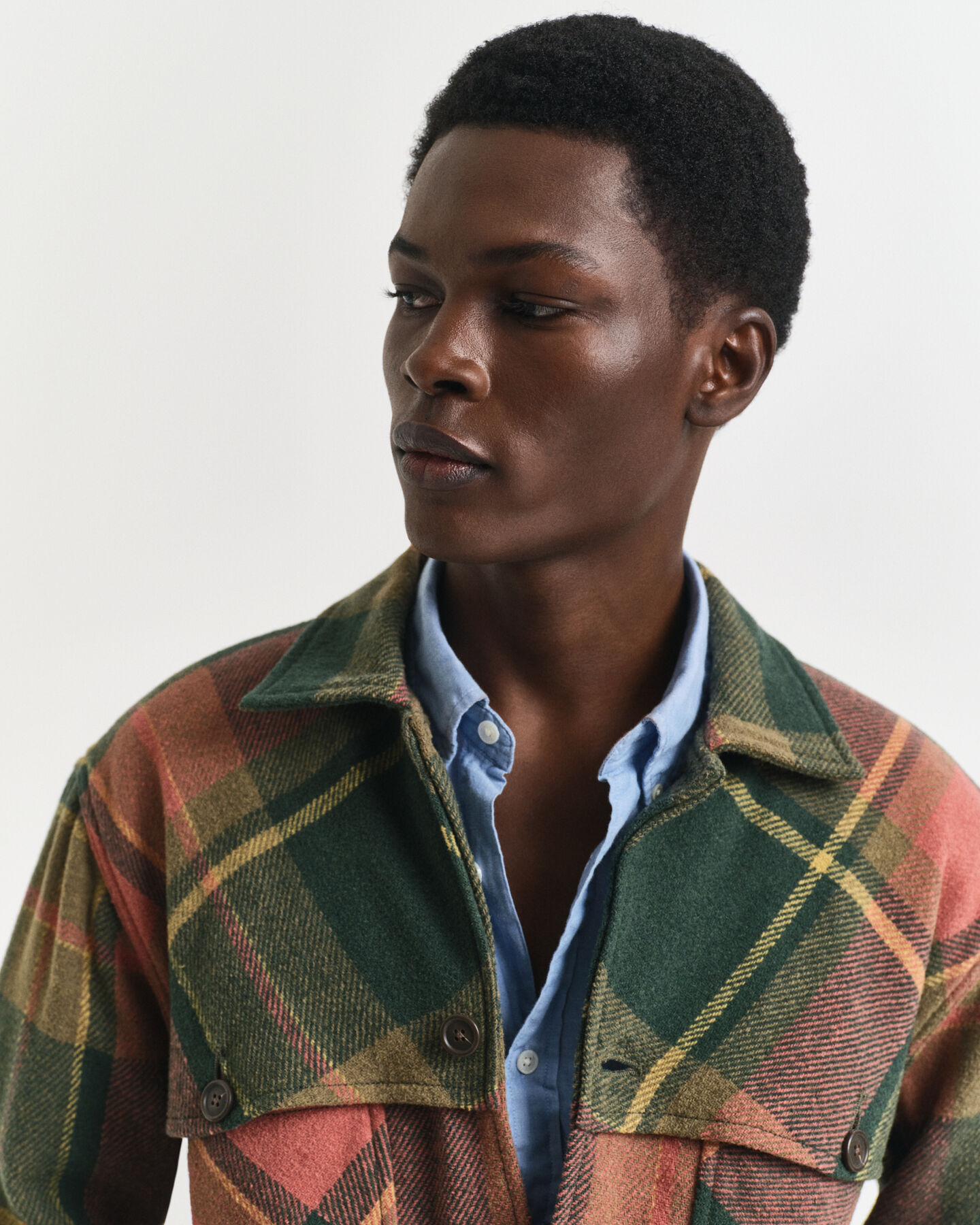 Relaxed Fit Checked Heavy Wool Shirt