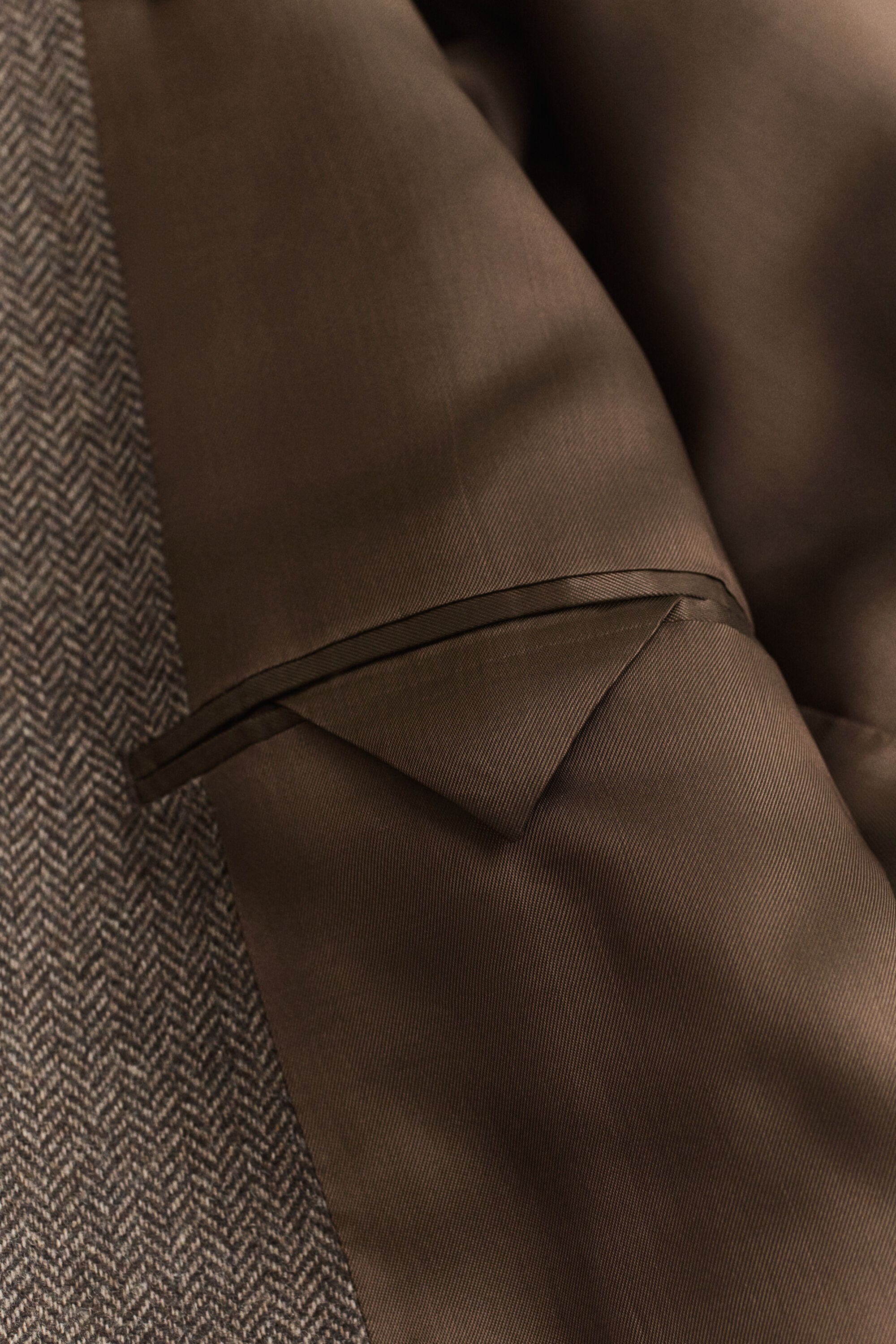 Wool Herringbone Suit Jacket
