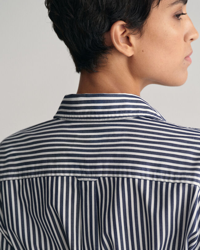 Striped Poplin Shirt Dress