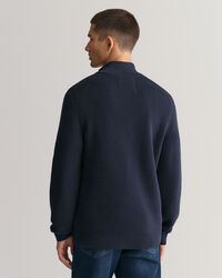 Textured Cotton Half-Zip Sweater