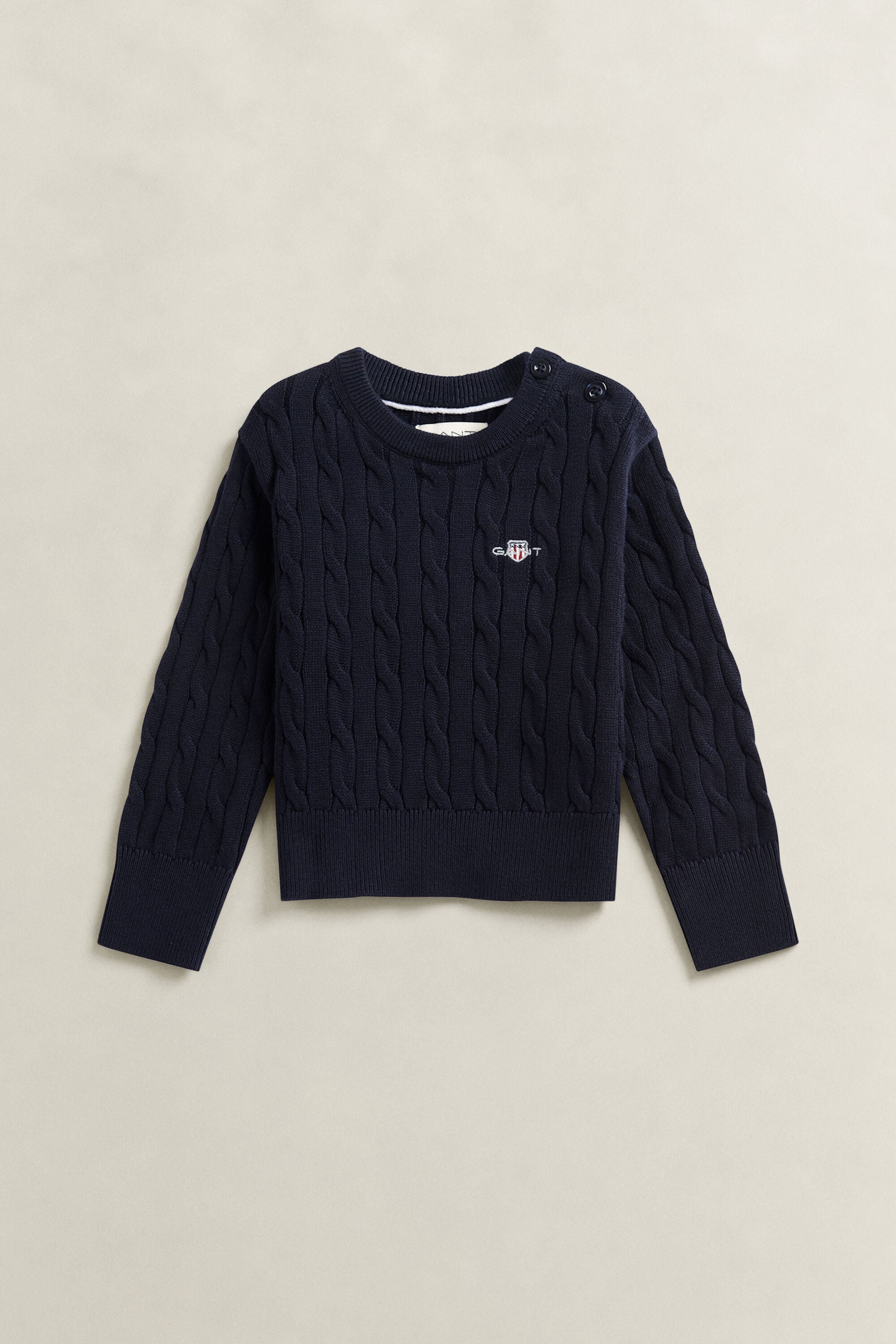 Girls Shield Cable Knit Sweater