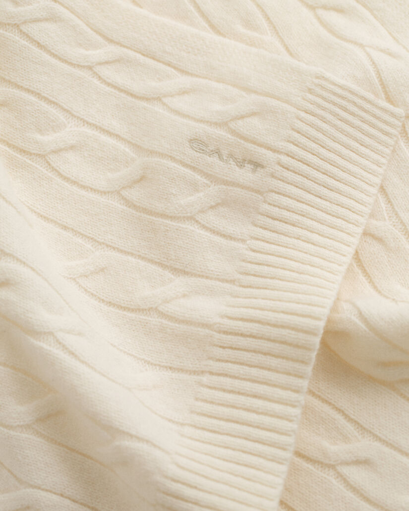 Cable Knit Wool Scarf