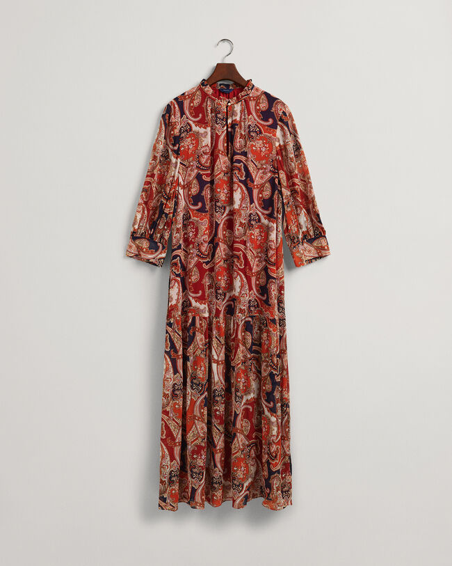 Paisley Flounce Maxi Dress