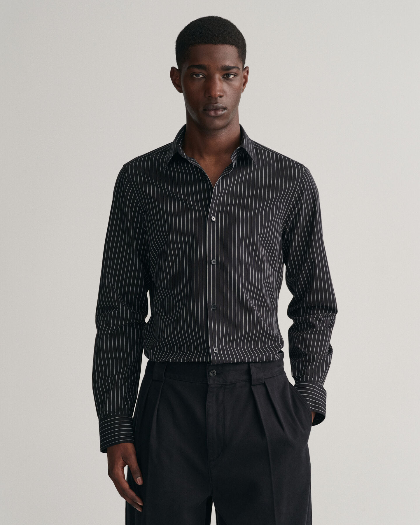 Slim Fit Formal Pinstriped Shirt