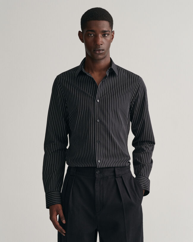 Slim Fit Formal Pinstriped Shirt