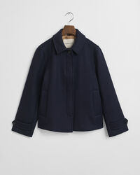 Wool Blend Short Car Coat