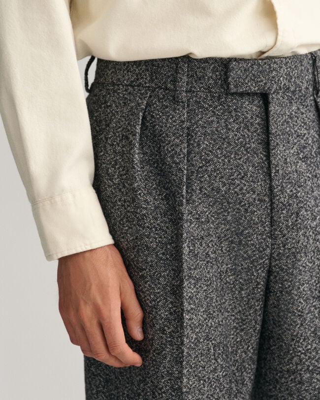 Wide Leg Tweed Suit Pants