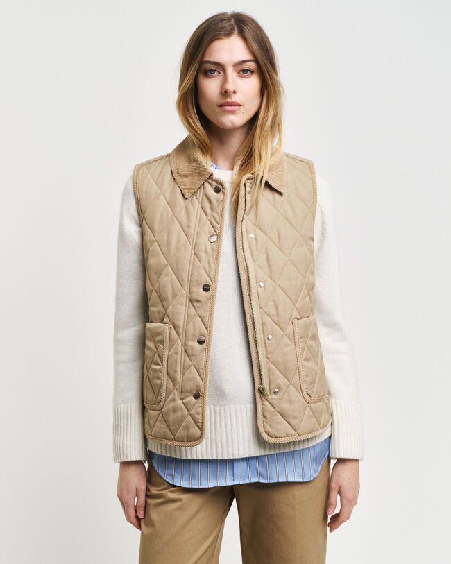 Quilted Corduroy Detailed Vest