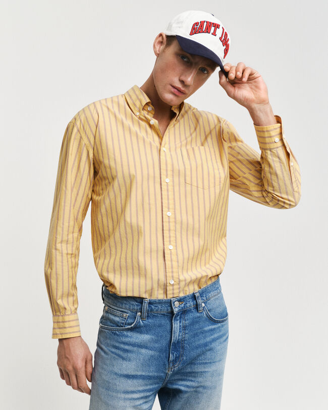 Relaxed Fit Striped Heritage Poplin Shirt