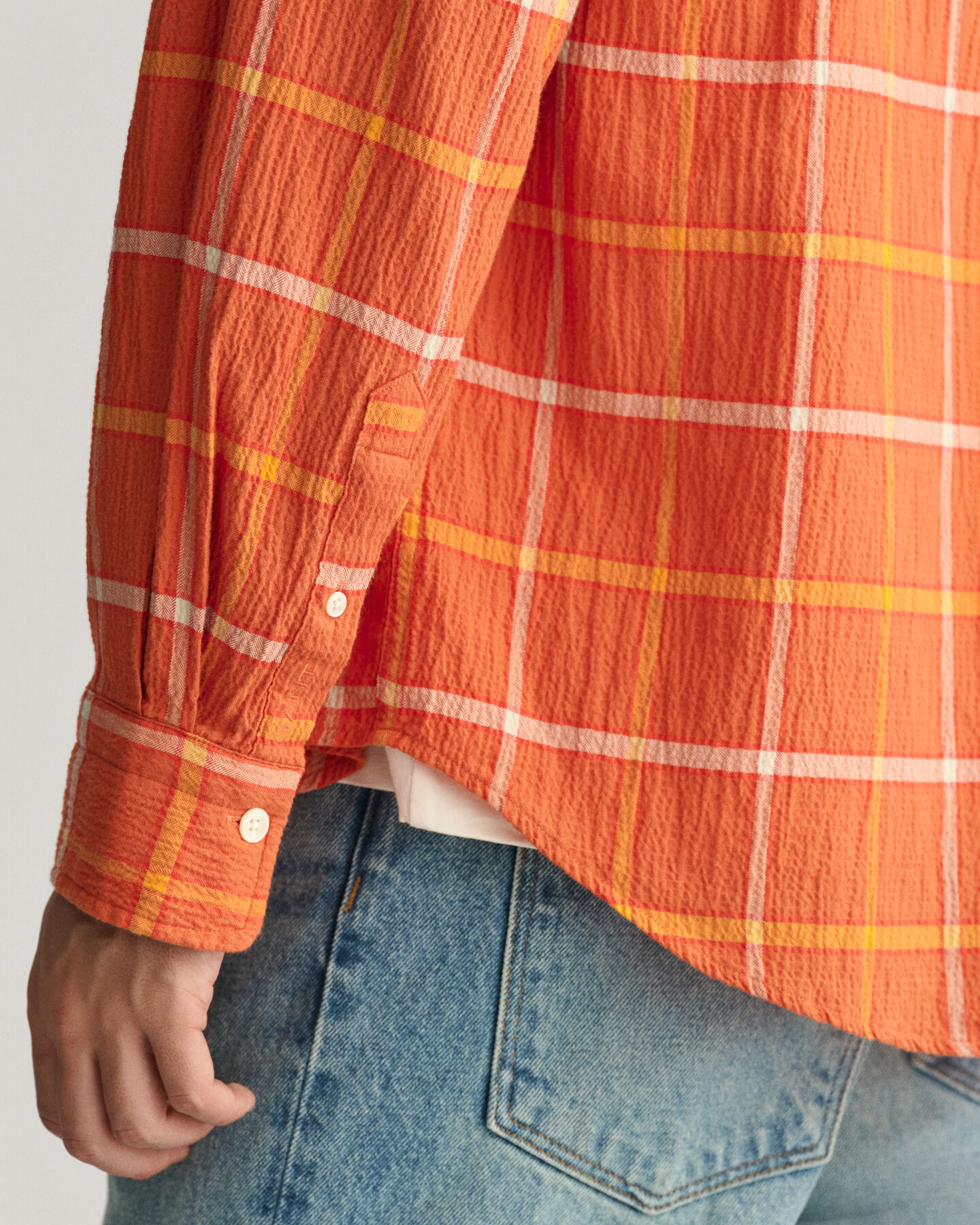 Oversized Textured Checked Shirt