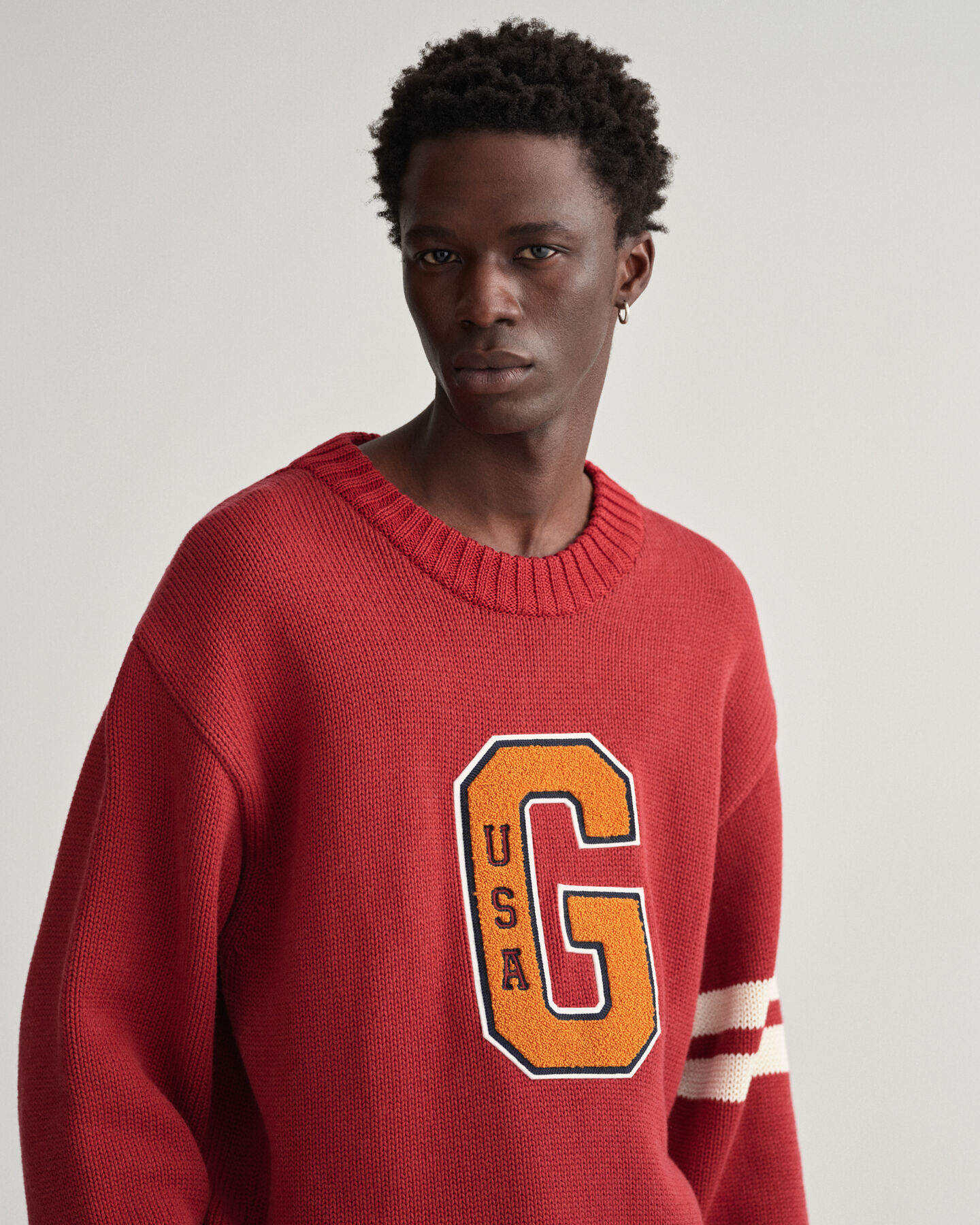 Oversized Letterman Crew Neck Sweater