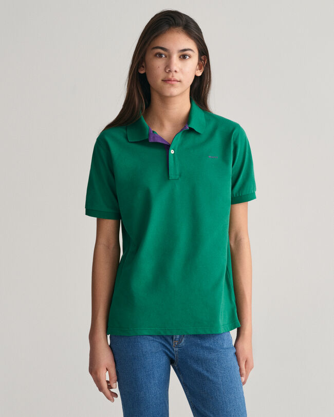 Teens Contrast Piqu&eacute; Polo Shirt