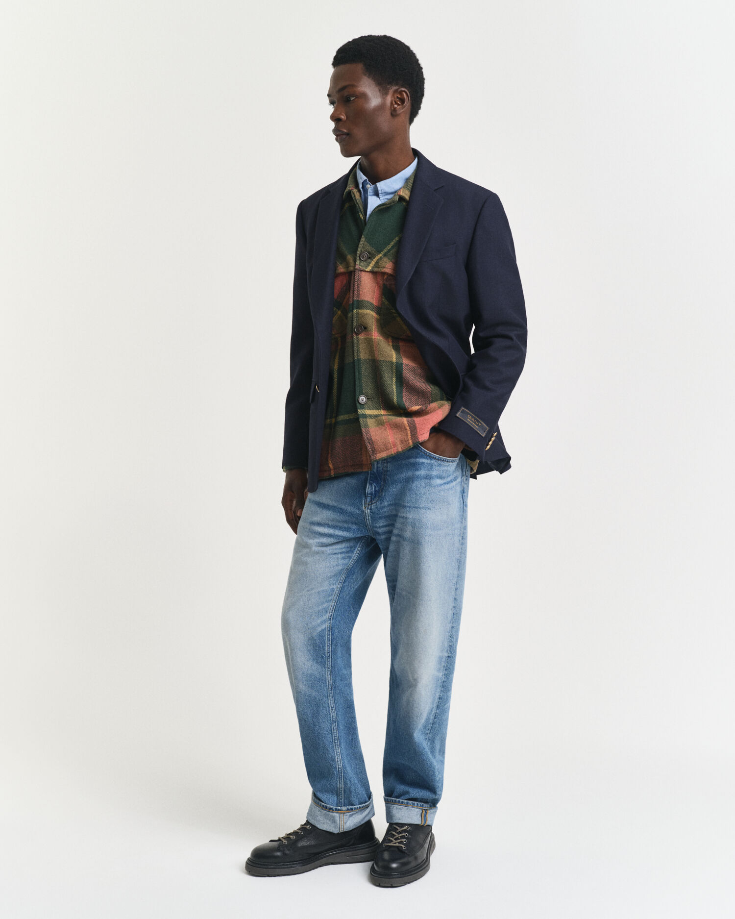 Relaxed Fit Checked Heavy Wool Shirt