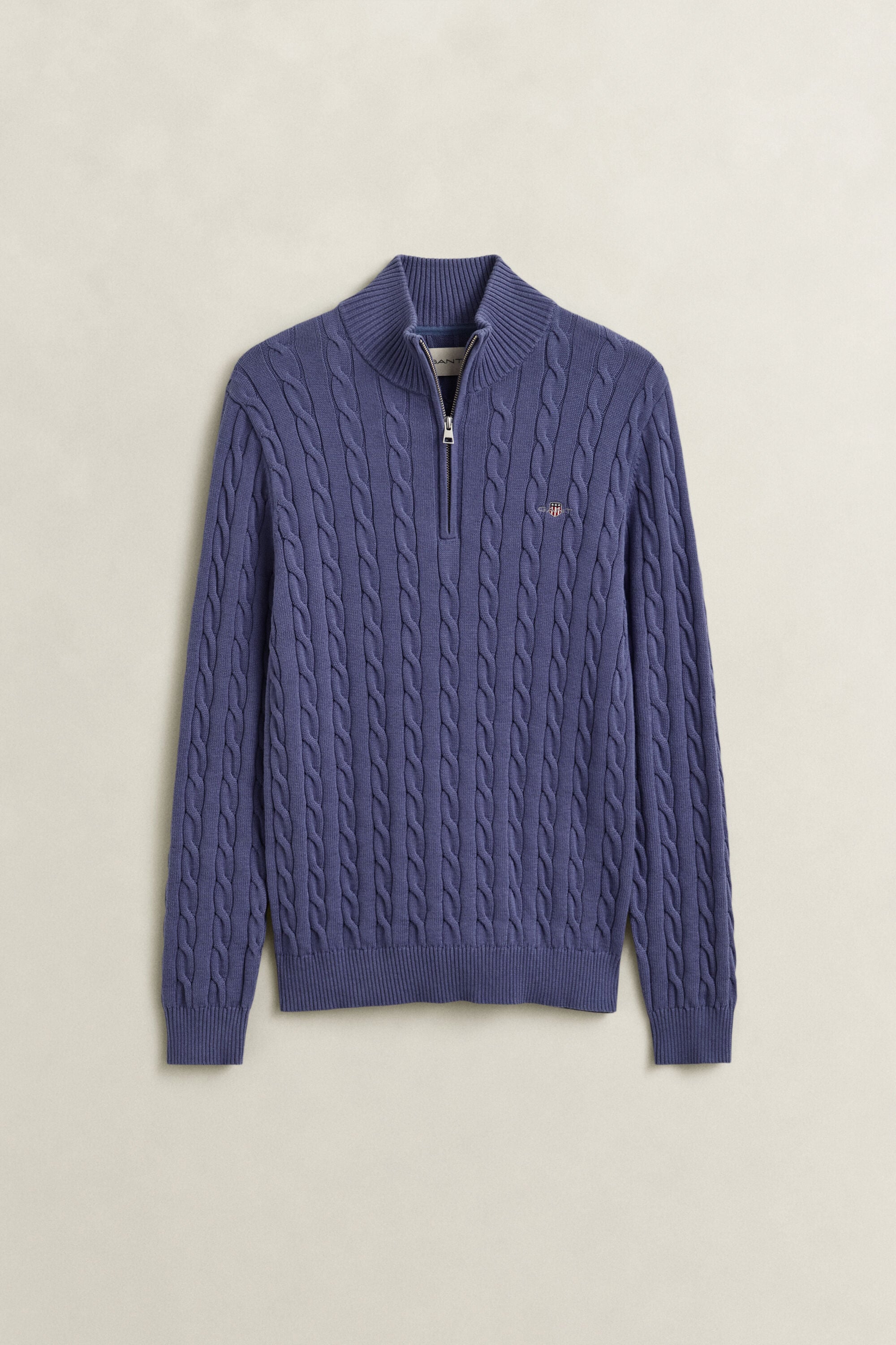 Cotton Cable Knit Half-Zip Sweater