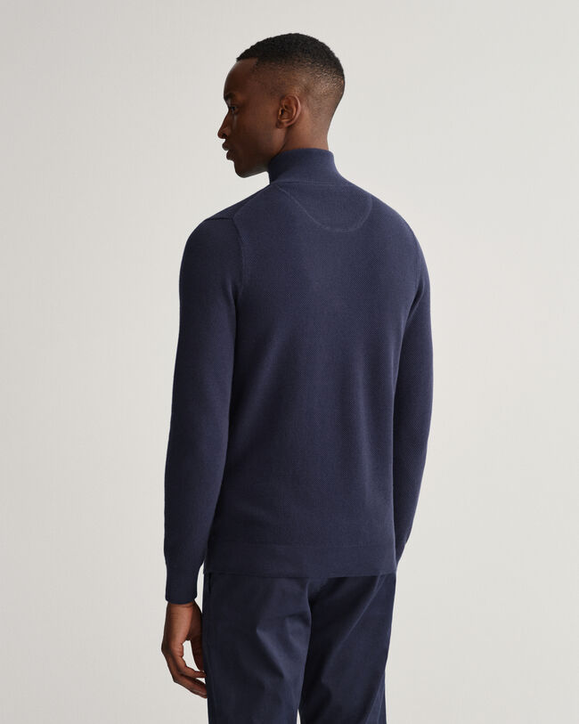 Cotton Piqu&eacute; Half-Zip Sweater