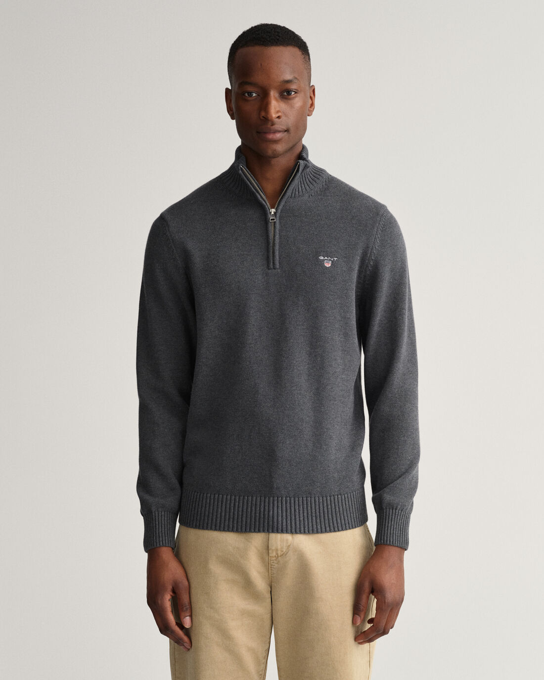 Casual Cotton Half-Zip Sweater