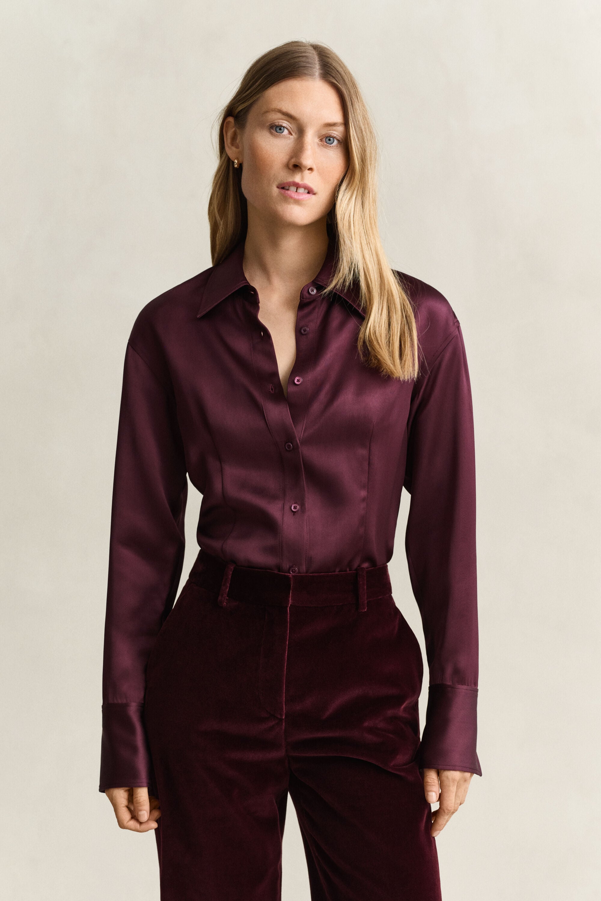 Slim Shirt — DARKENED WINE