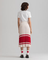 Stripe Pleated Skirt