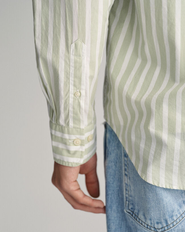Regular Fit Wide Striped Poplin Shirt