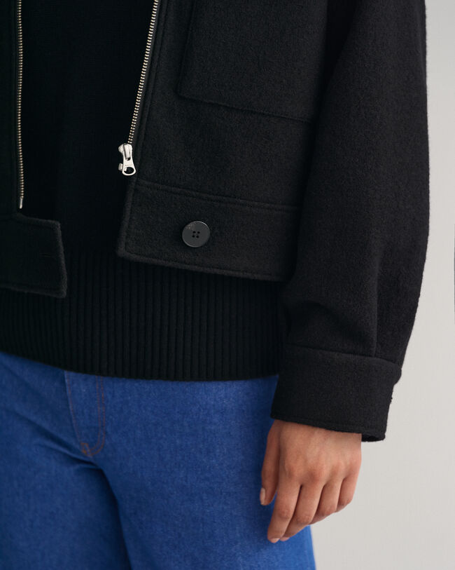 Boucl&eacute; Zip Jacket