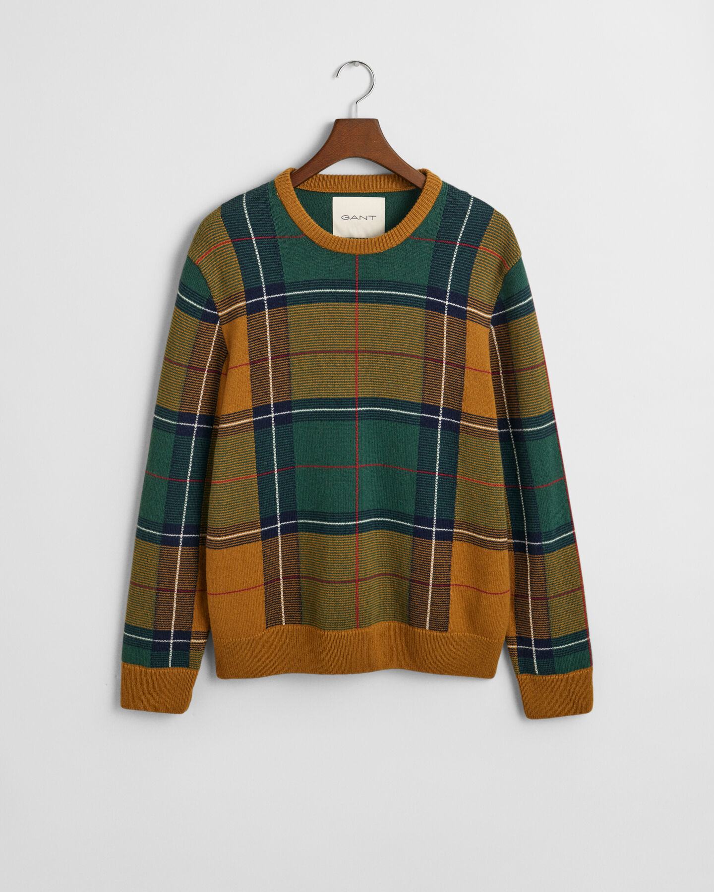 Checked Crew Neck Sweater
