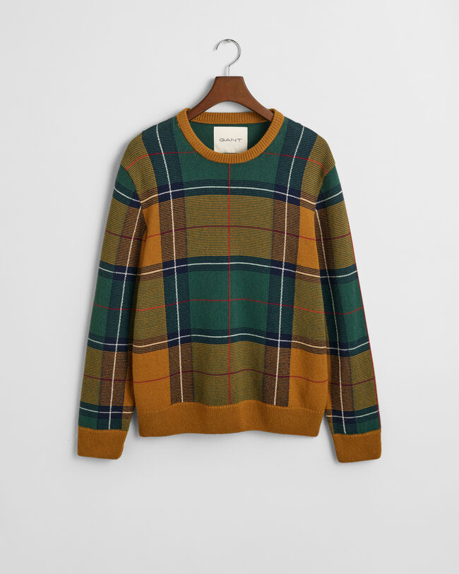Checked Crew Neck Sweater