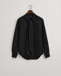 Slim Fit Solid Bow Tie Shirt