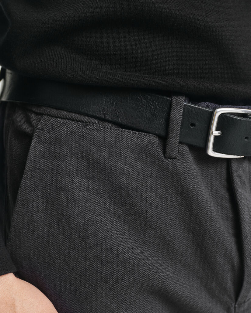 Slim Fit Cotton Herringbone Pants