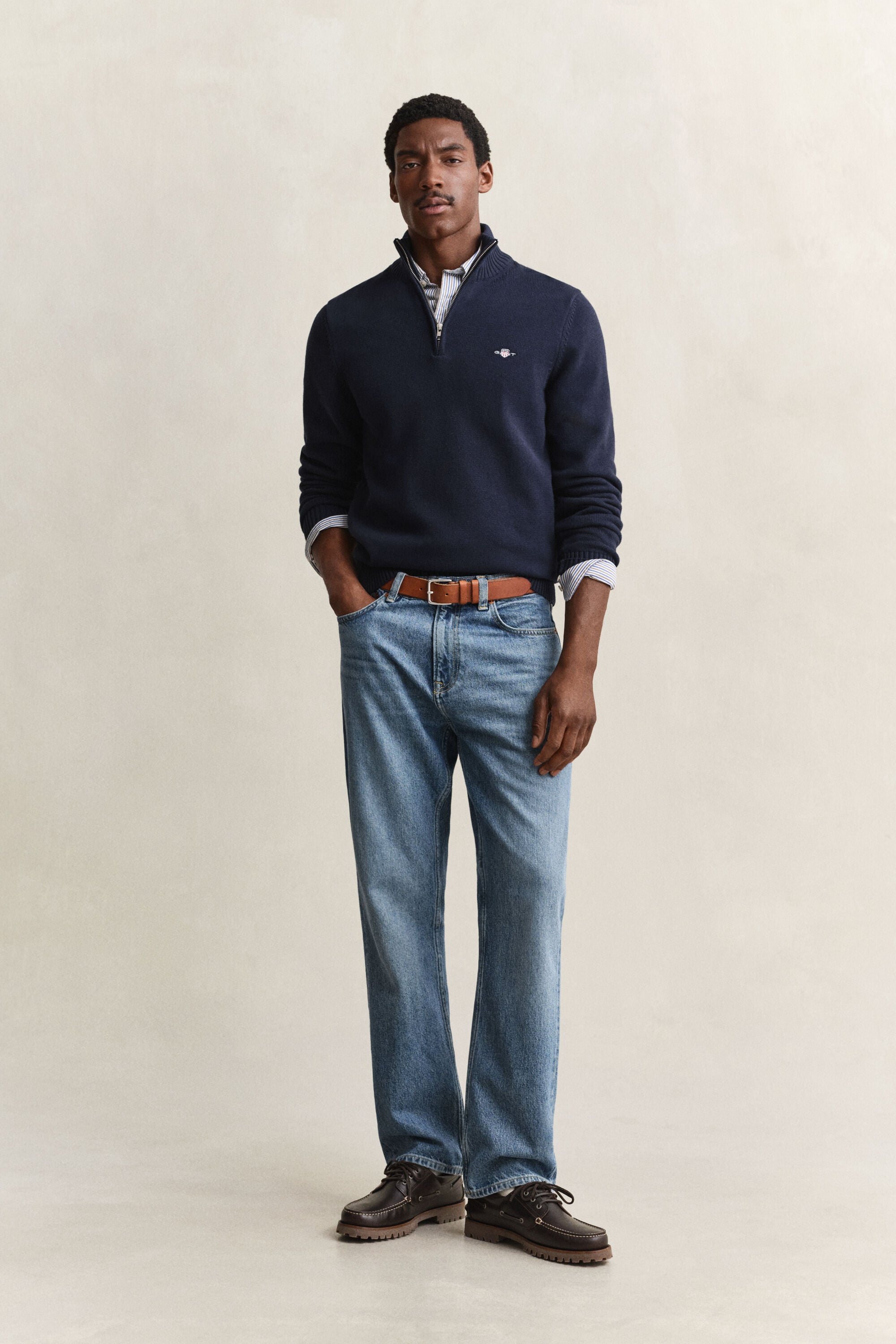 Casual Cotton Half-Zip Sweater