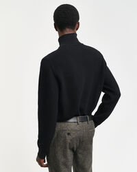 Textured Cotton Half-Zip Sweater