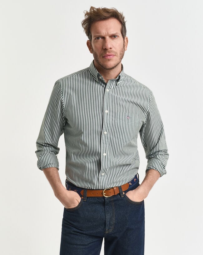 Regular Fit Classic Striped Poplin Shirt