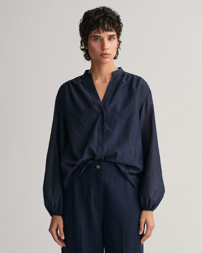 Relaxed Fit Cotton Silk Blouse