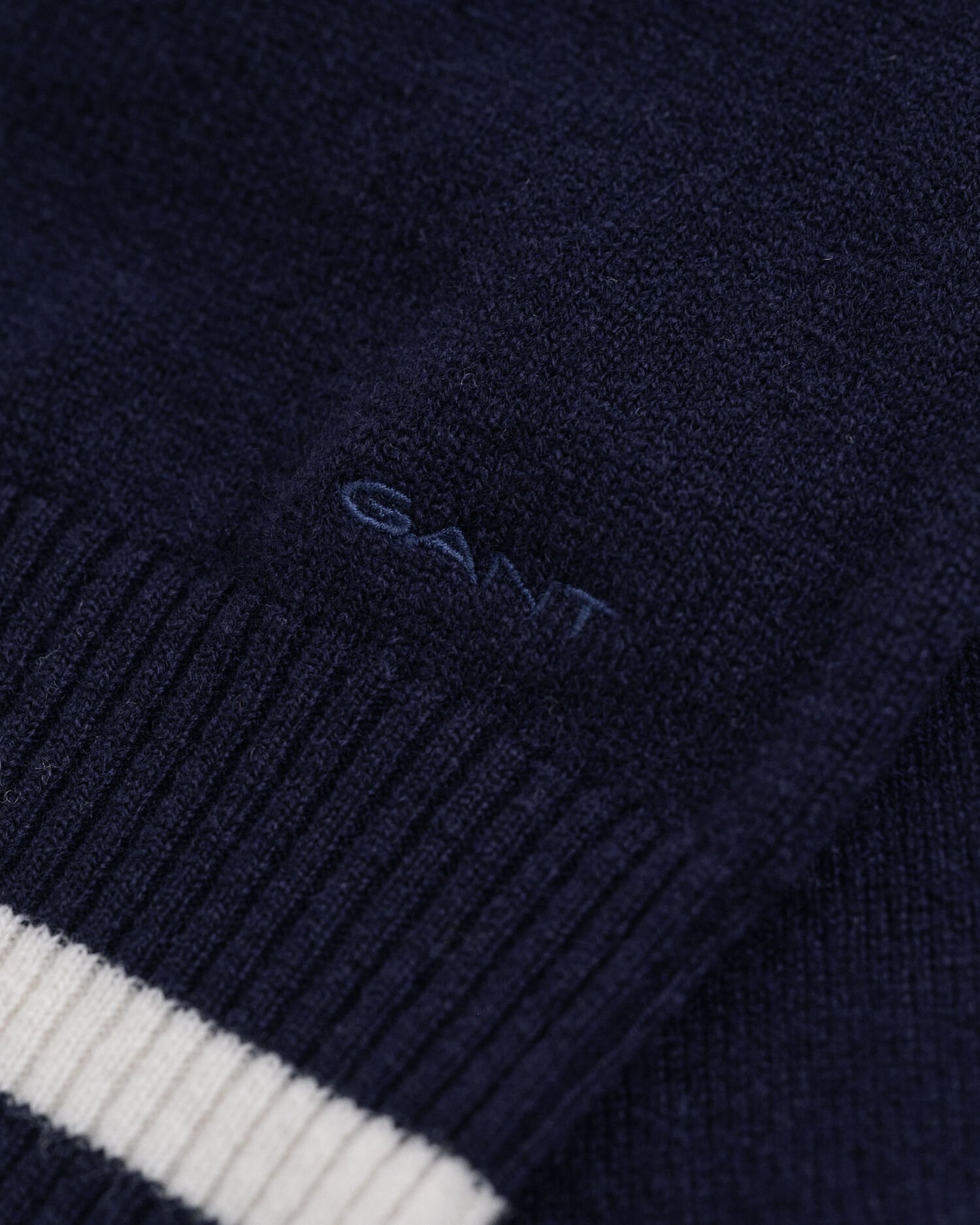 Superfine Lambswool Contrast V-Neck Sweater