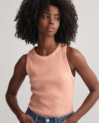 Sunfaded High Neck Rib Tank Top