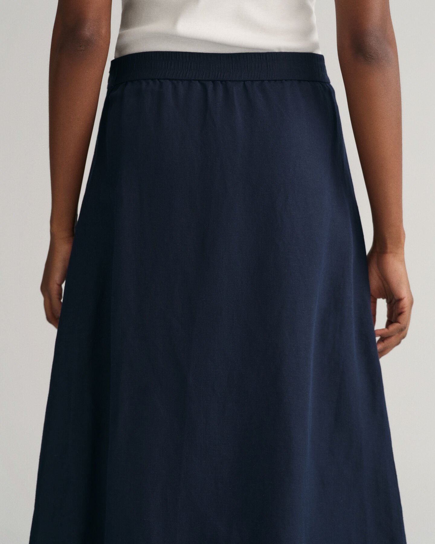 Linen Viscose Midi Skirt