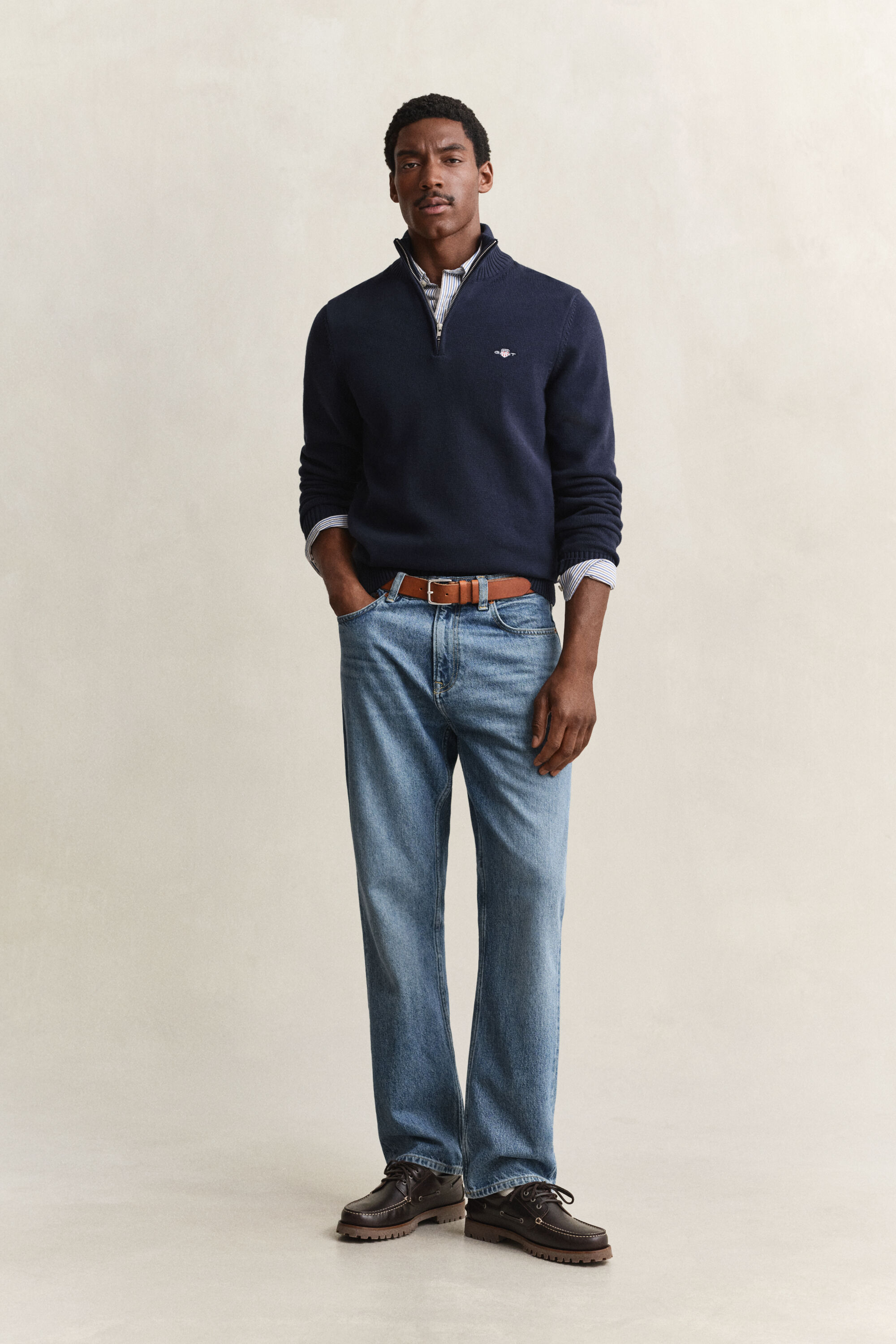 Casual Cotton Half-Zip Sweater