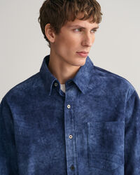 Oversized Indigo Suede Shirt