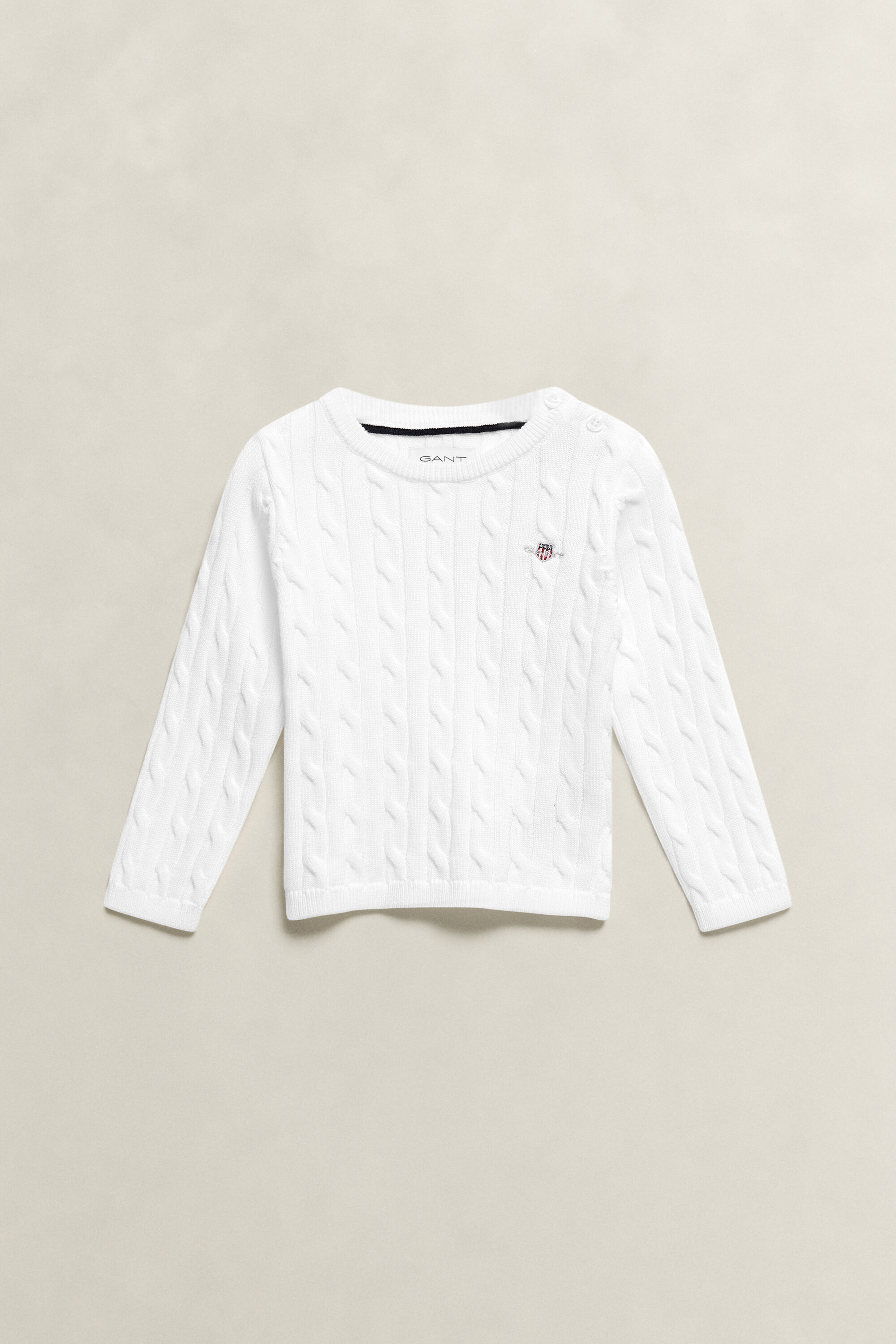 Girls Shield Cable Knit Sweater