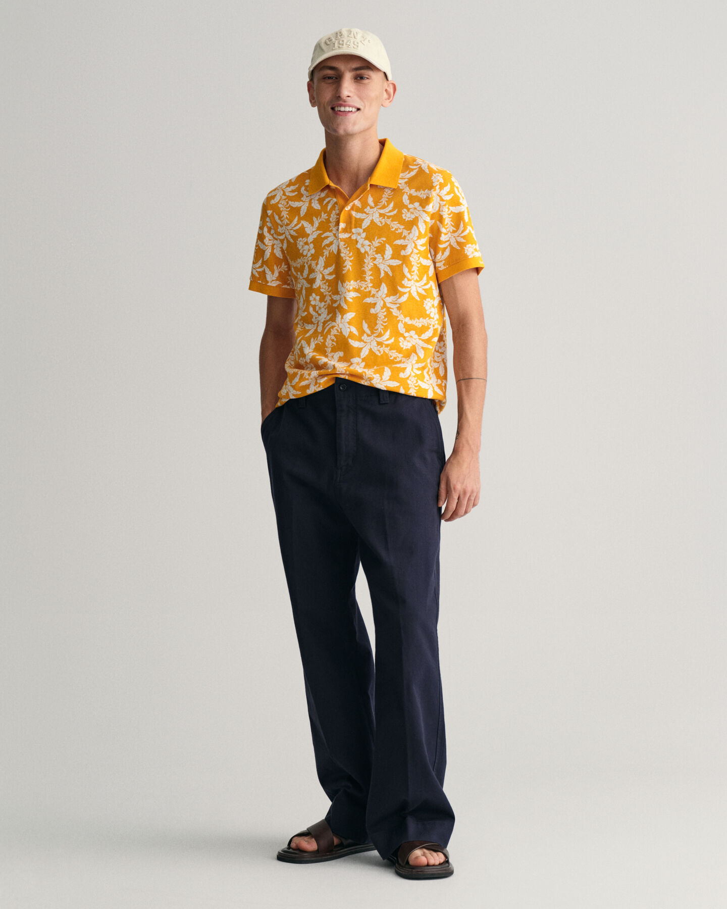 Palm Lei Print Piqu&eacute; Polo Shirt