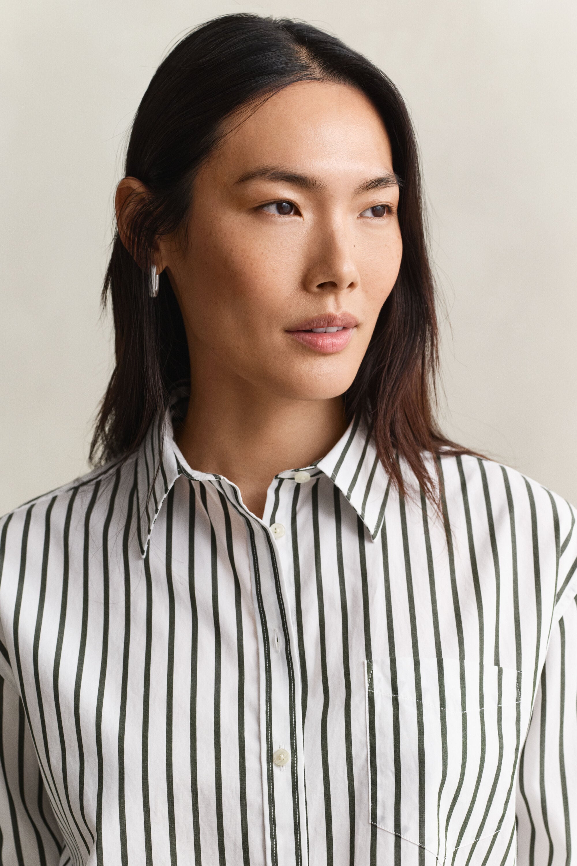 Relaxed Fit Striped Classic Poplin Shirt