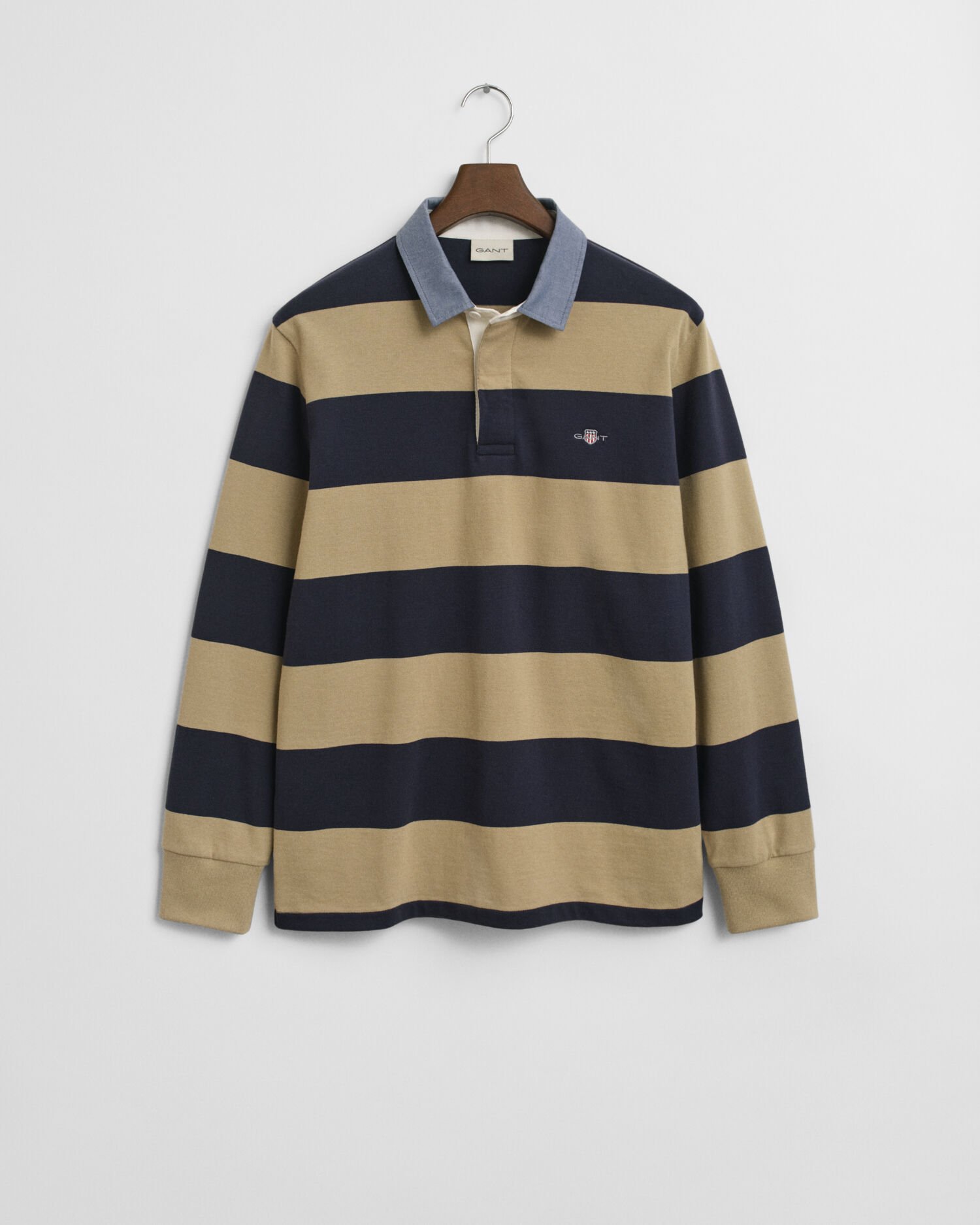 Chambray Collar Striped Heavy Rugger