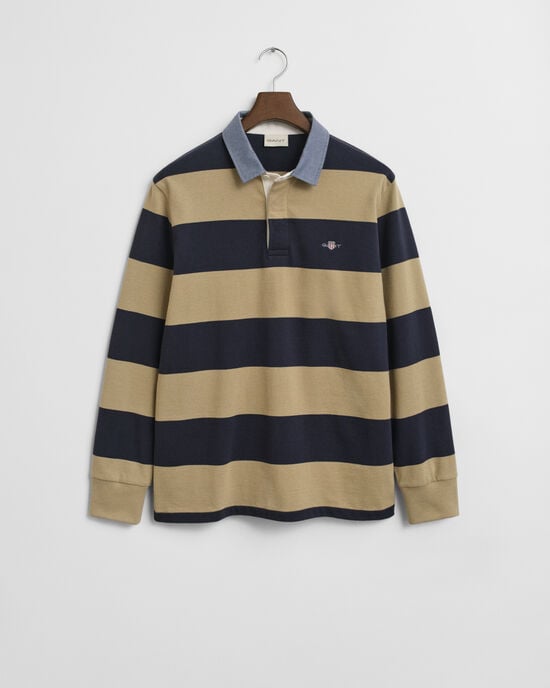Chambray Collar Striped Heavy Rugger