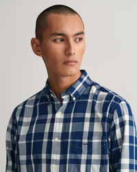 Regular Fit Indigo Plaid Twill Shirt
