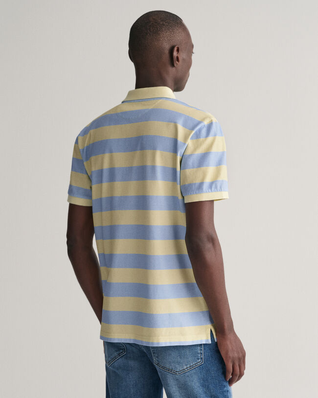 Striped Heavy Washed Polo Shirt