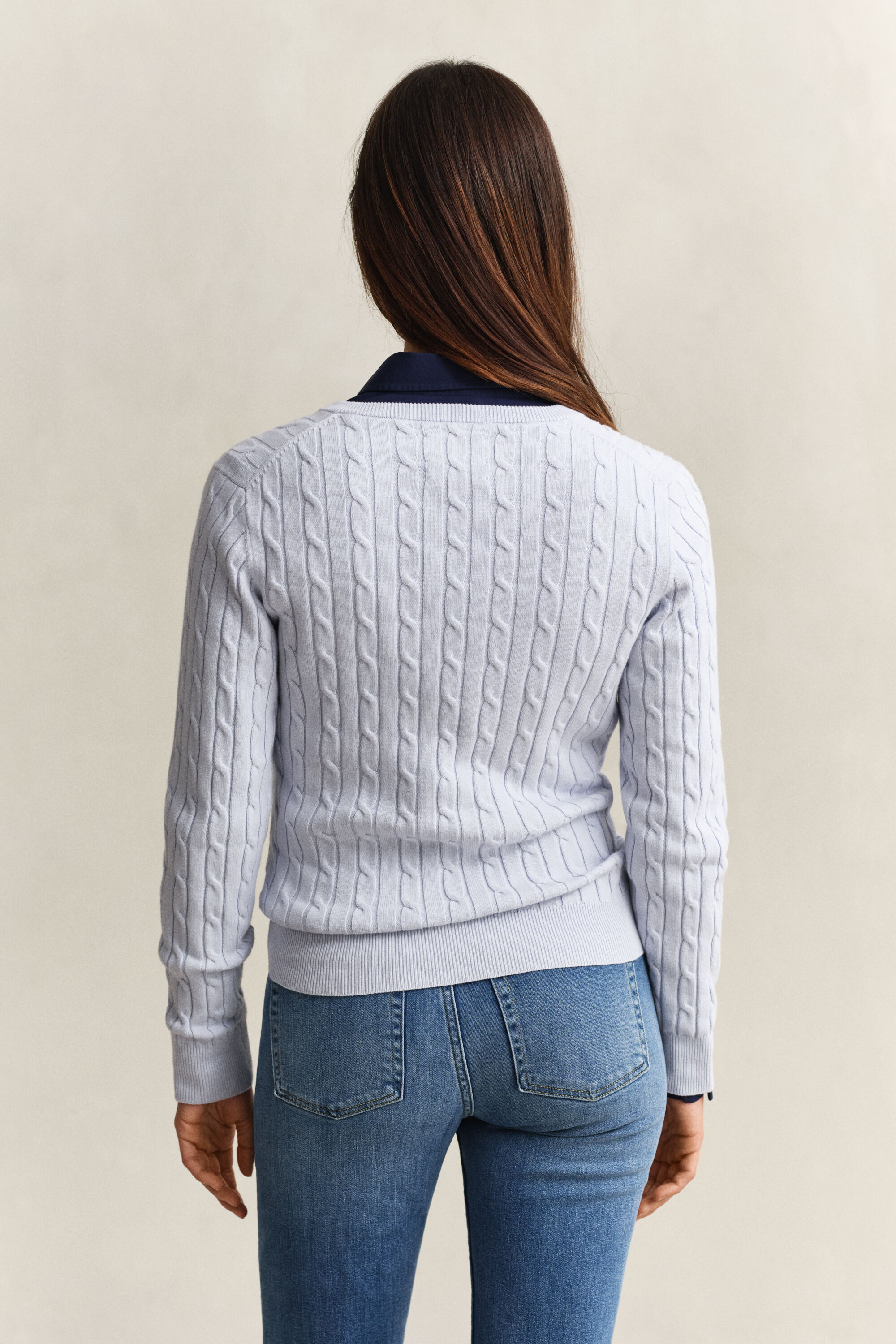 Cable Knit V-Neck Sweater