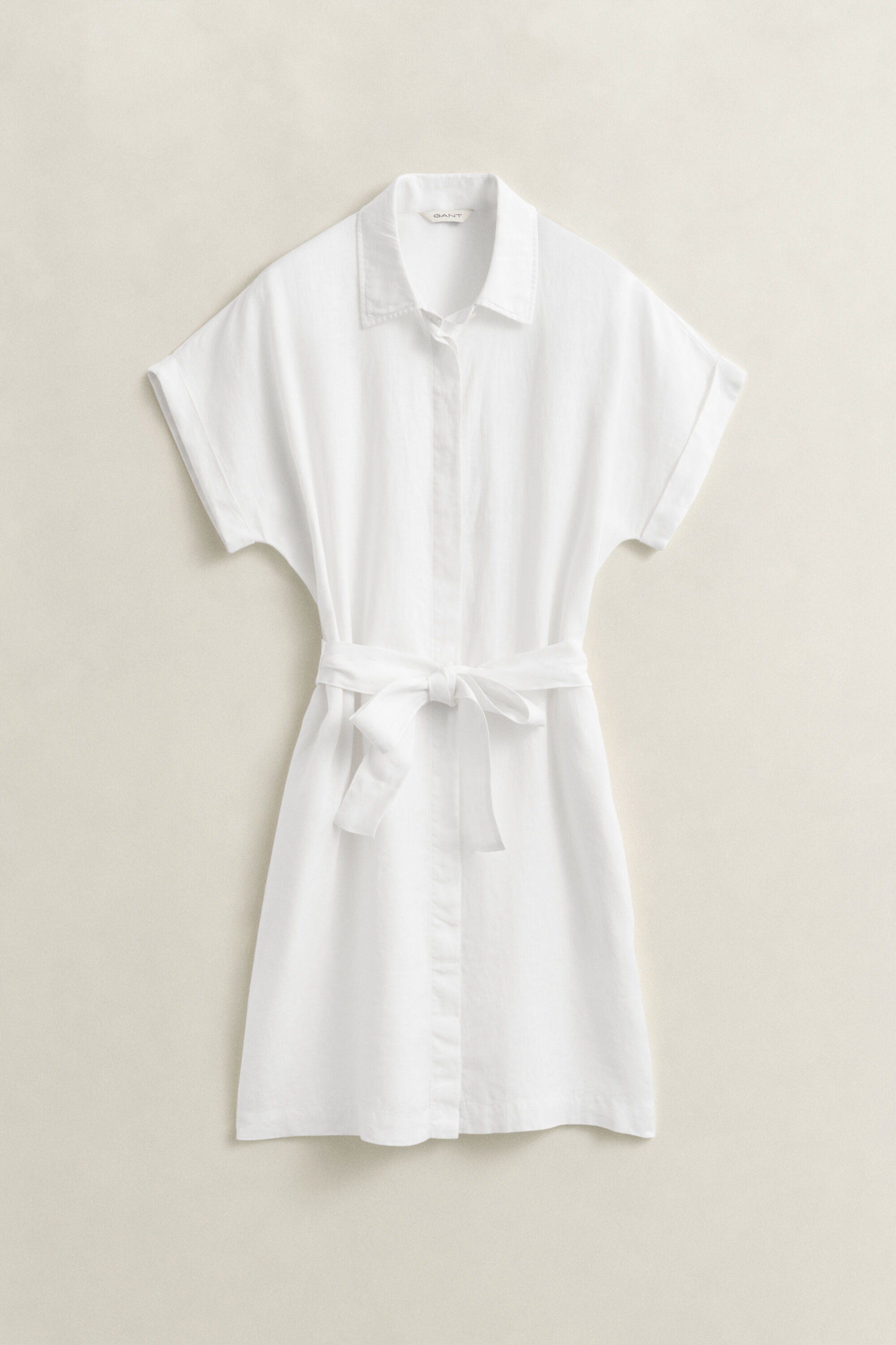 Linen Cap Sleeve Shirt Dress