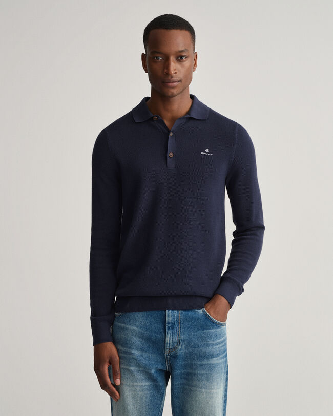 Cotton Piqu&eacute; Polo Sweater